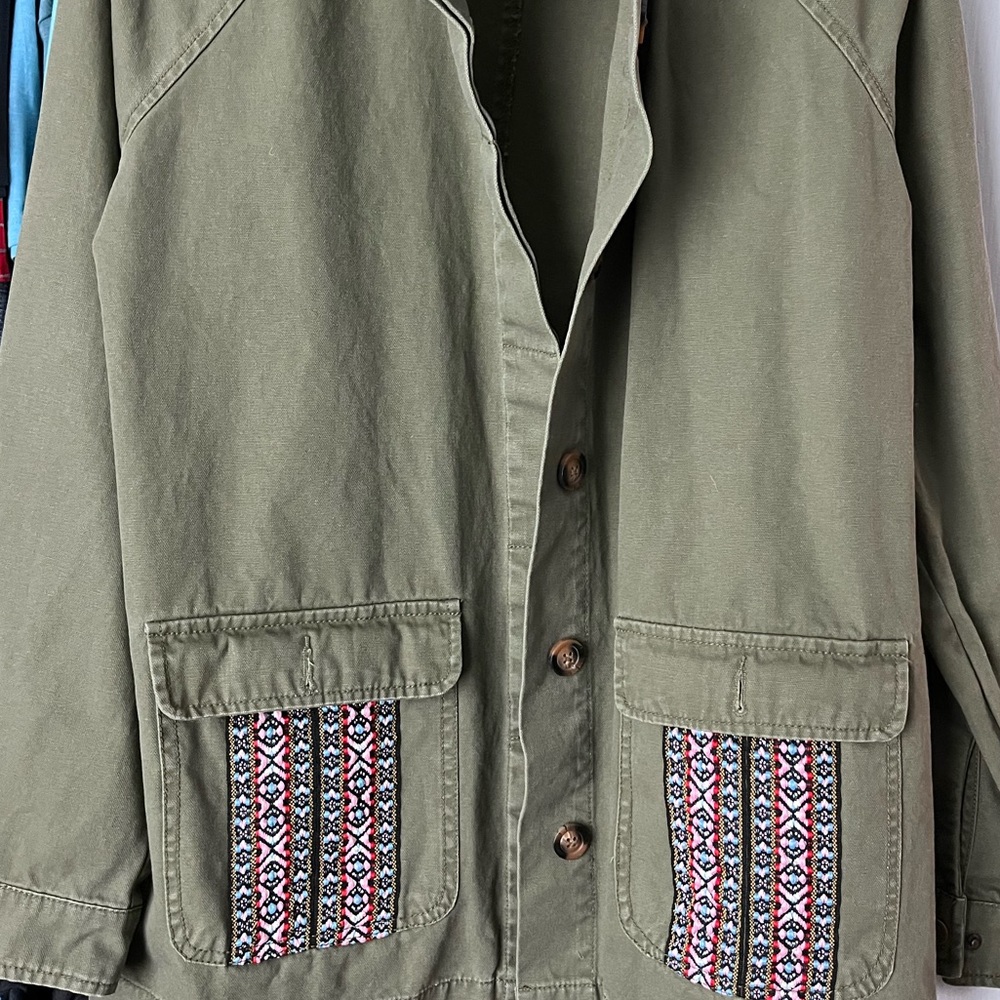 Army green canvas jacket like new